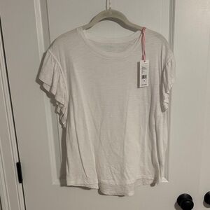 Vineyard Vines White Ruffle Sleeve Women's Top - Size M